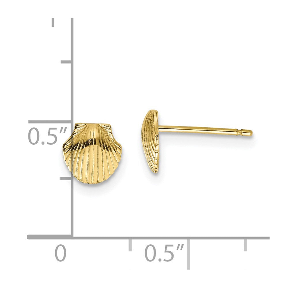 10K Gelbgold Mini Muschel Ohrstecker
