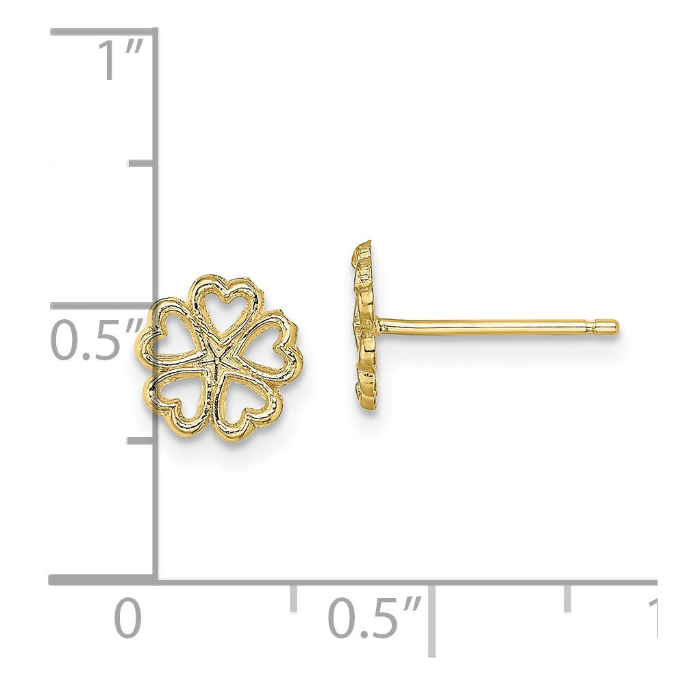 10K Gelbgold Five Herzen Kreis Ohrstecker