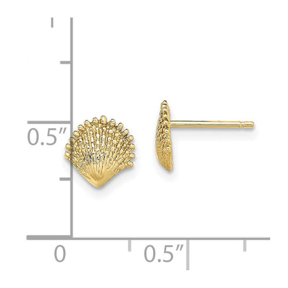 10K Gelbgold 10K Muschel Ohrstecker
