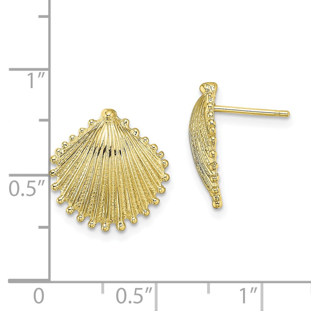 10K Gelbgold 10K Muschel Ohrstecker