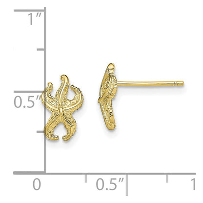 10K Gelbgold Seestern Ohrstecker