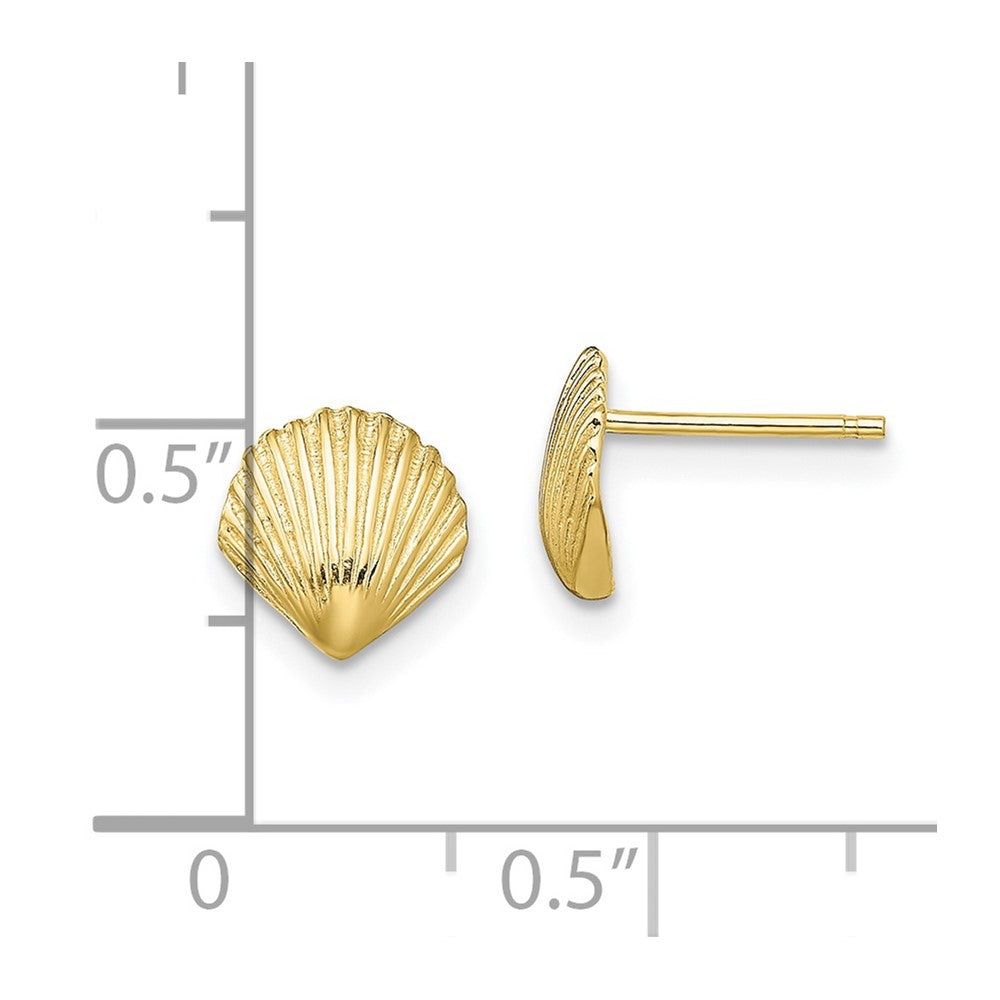 10K Gelbgold 10K Muschel Ohrstecker