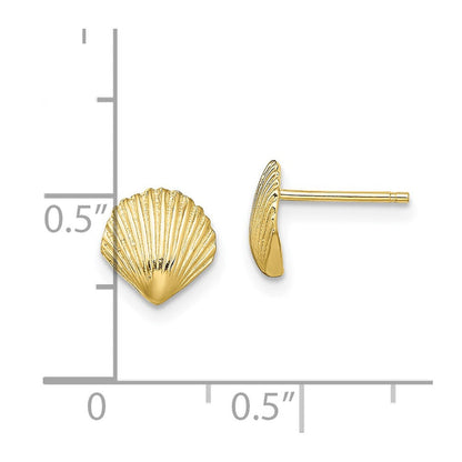 10K Gelbgold 10K Muschel Ohrstecker