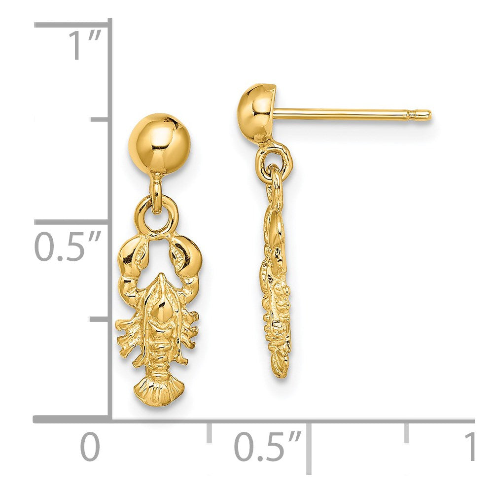 10K Gelbgold 10K Karabiner Stecker Ohrhänger
