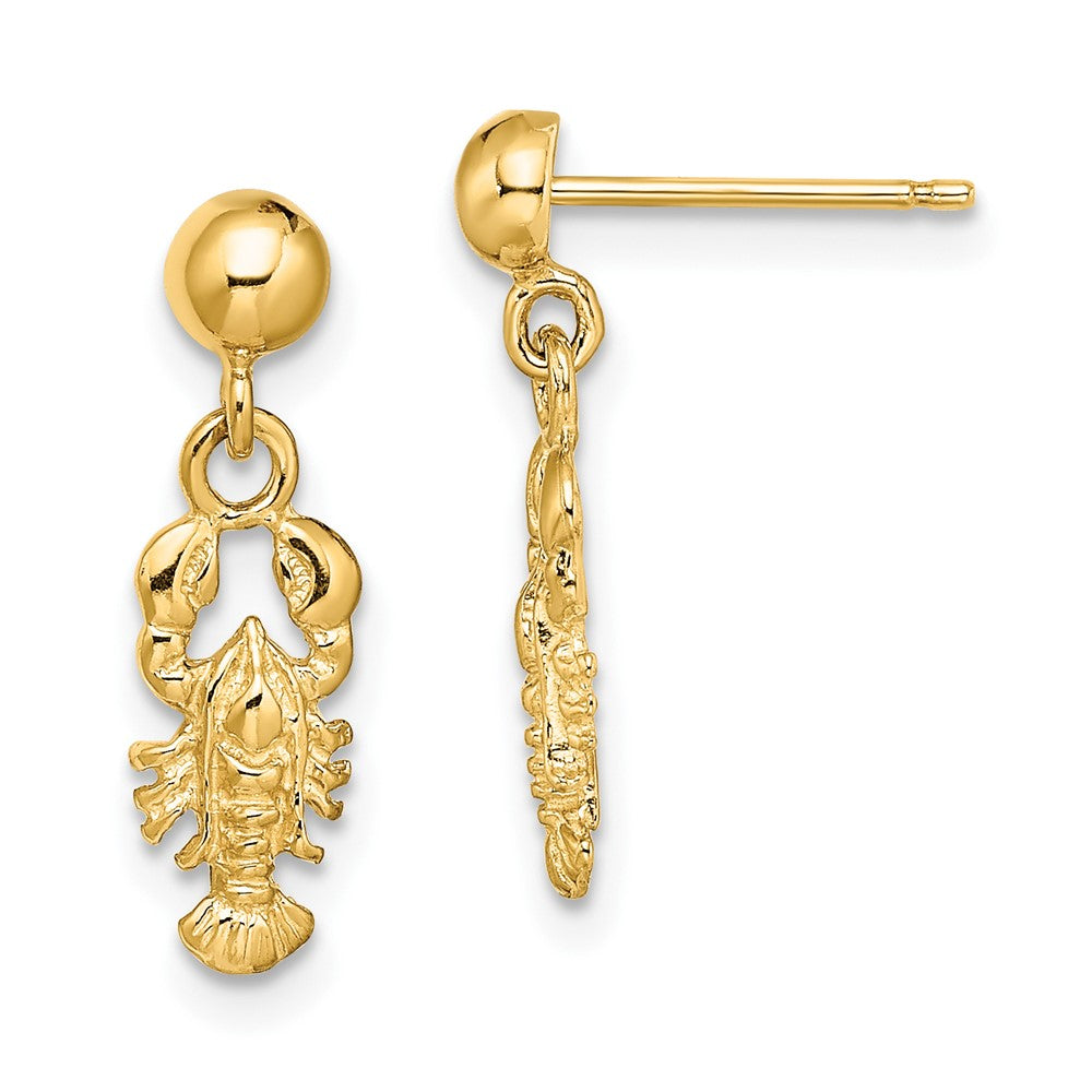 10K Gelbgold 10K Karabiner Stecker Ohrhänger