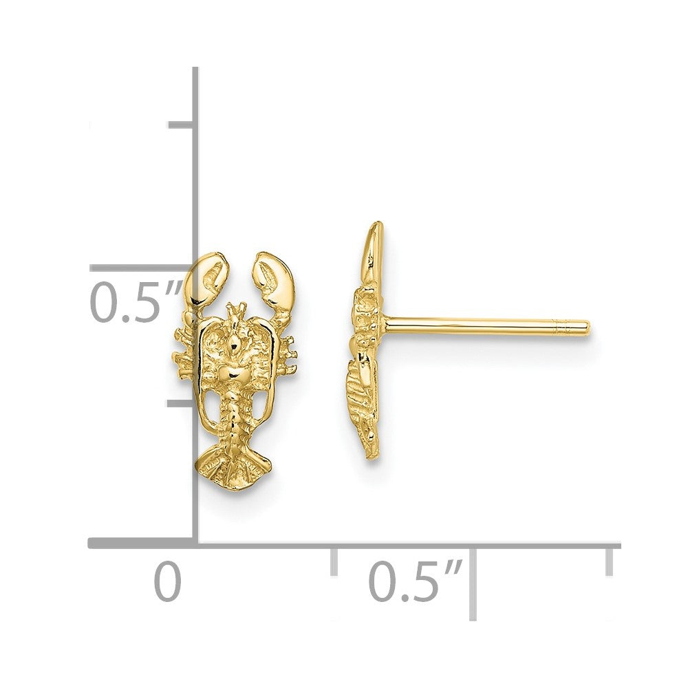 10K Gelbgold 10K 2-d Karabiner Ohrstecker