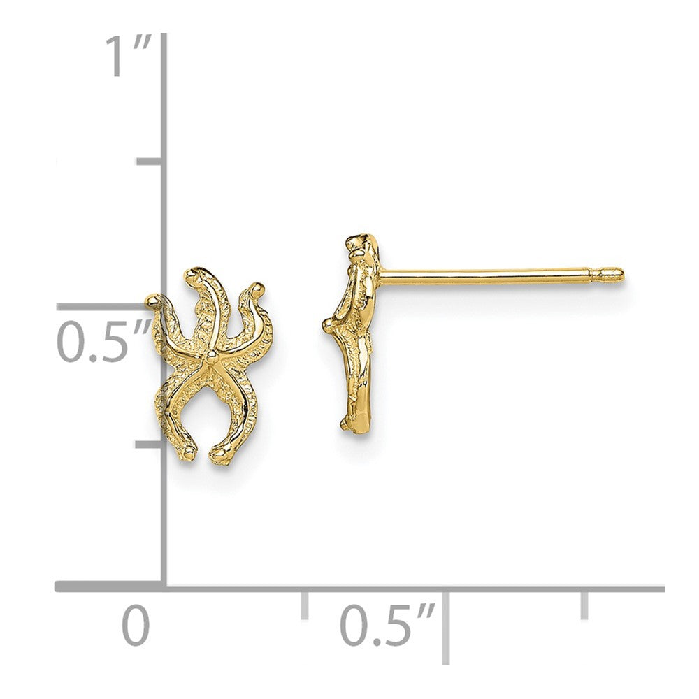 10K Gelbgold 10K Mini Seestern Ohrstecker