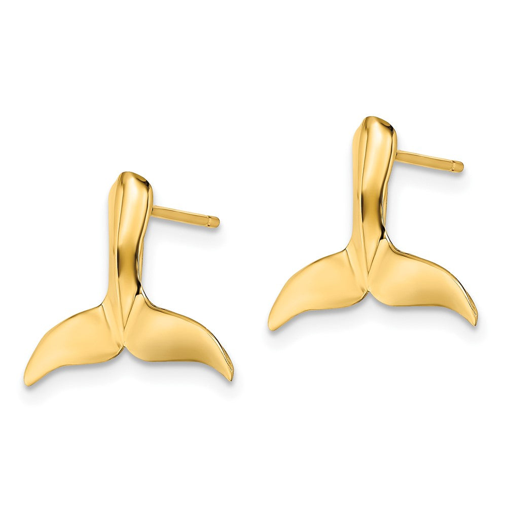 10K Gelbgold 10K 2-d Wal Schwanz Ohrstecker