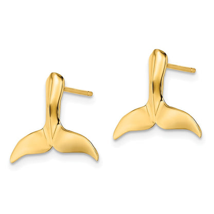 10K Gelbgold 10K 2-d Wal Schwanz Ohrstecker