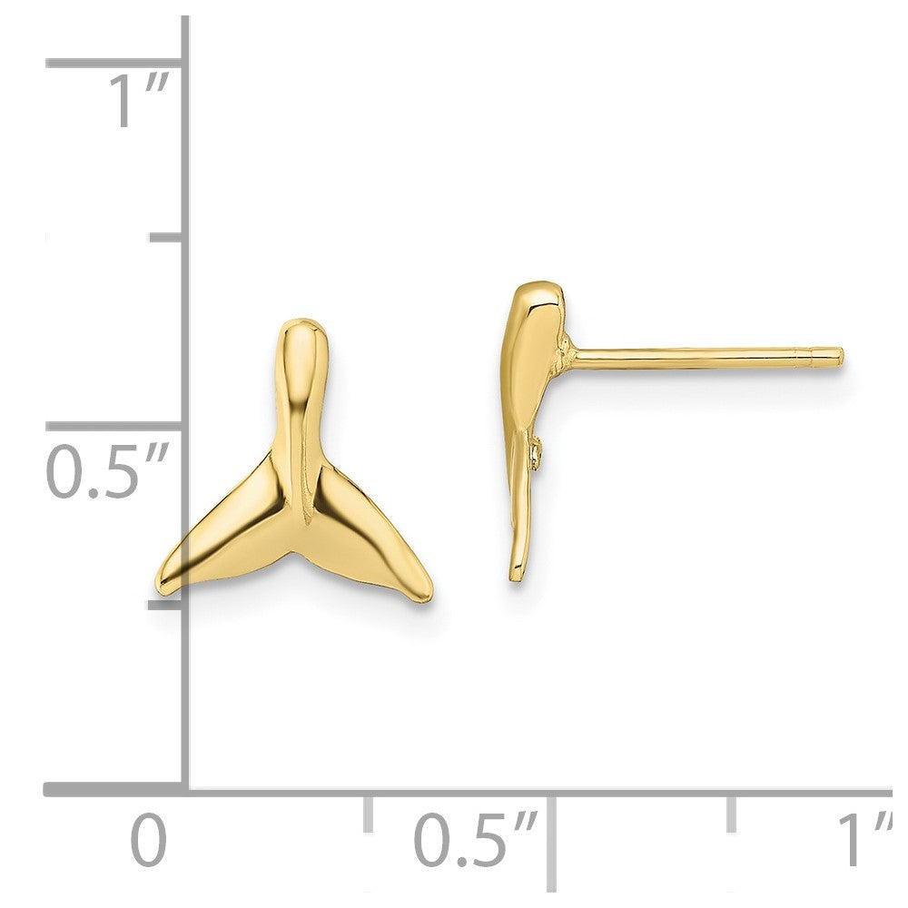 10K Gelbgold 10K Mini Wal Schwanz Ohrstecker