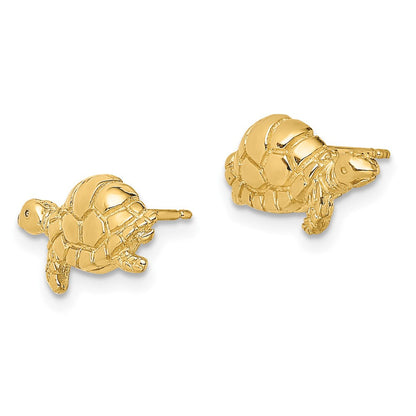 10K Gelbgold 10K Poliert Schildkröte Ohrstecker