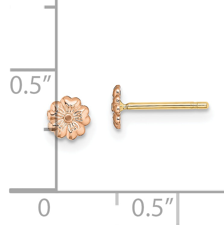 10K Roségold Blume Ohrstecker