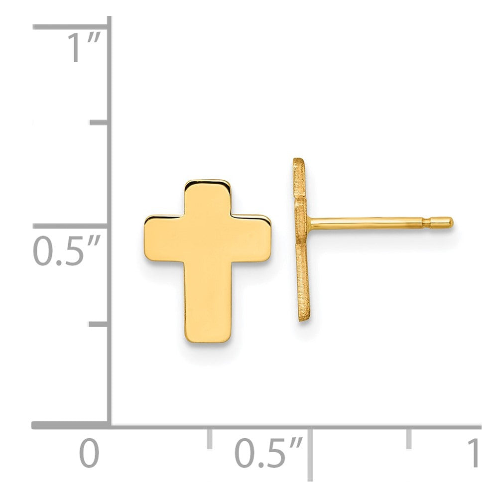 10K Gelbgold Poliert Kreuz Ohrstecker