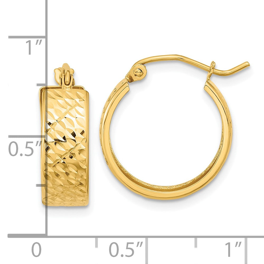 10K Gelbgold Diamantiert Creolen