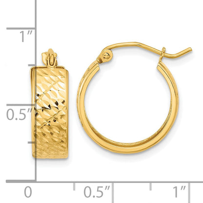 10K Gelbgold Diamantiert Creolen