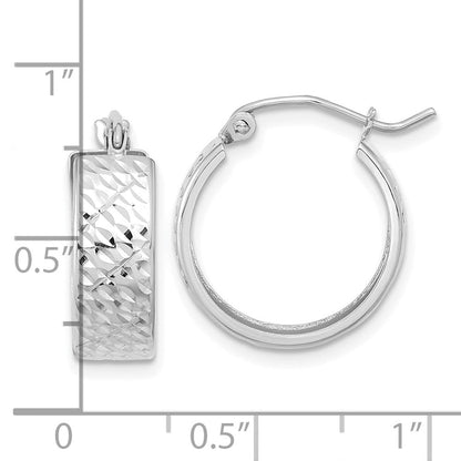 10K Weißgold Diamantiert Creolen