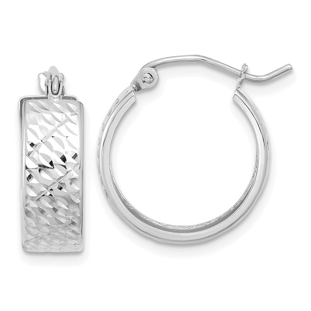 10K Weißgold Diamantiert Creolen