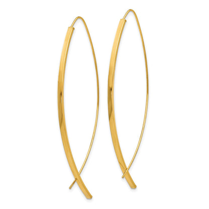 10K Gelbgold 1.75mm Quadratisch Röhre Draht Durchzieher-Ohrringe