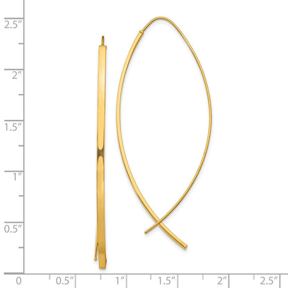 10K Gelbgold 1.75mm Quadratisch Röhre Draht Durchzieher-Ohrringe