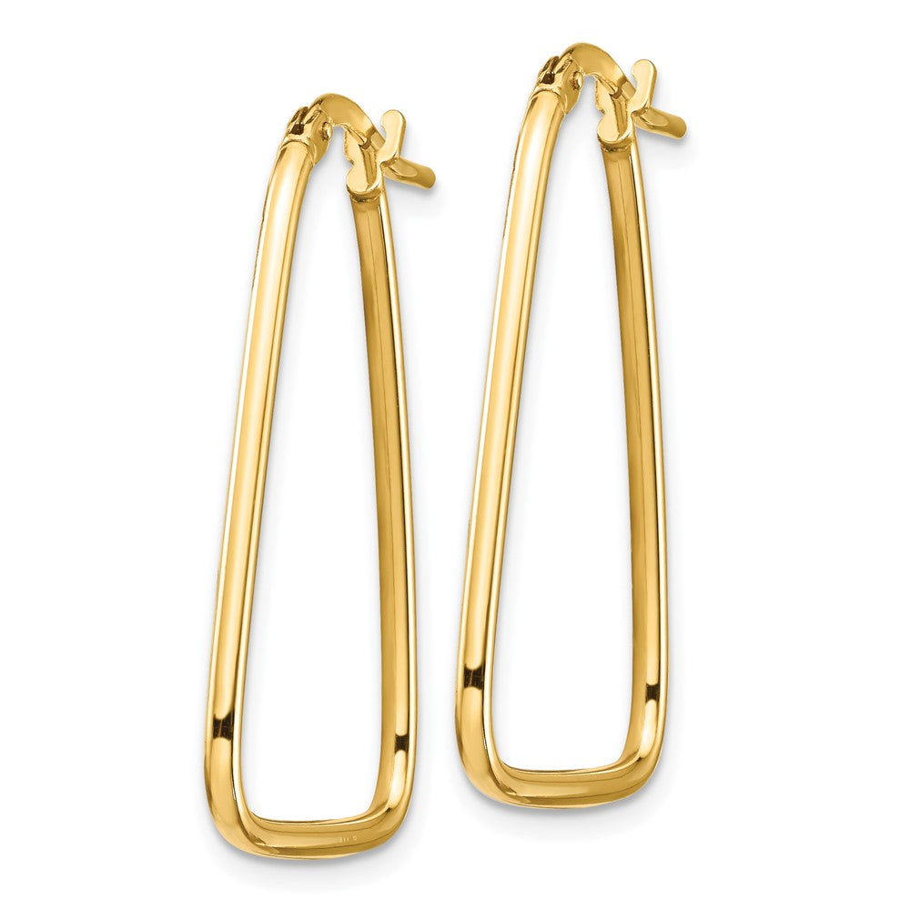 10K Gelbgold 1.5mm Poliert Dreieck Hängend Creolen