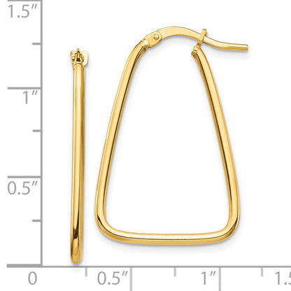 10K Gelbgold 1.5mm Poliert Dreieck Hängend Creolen