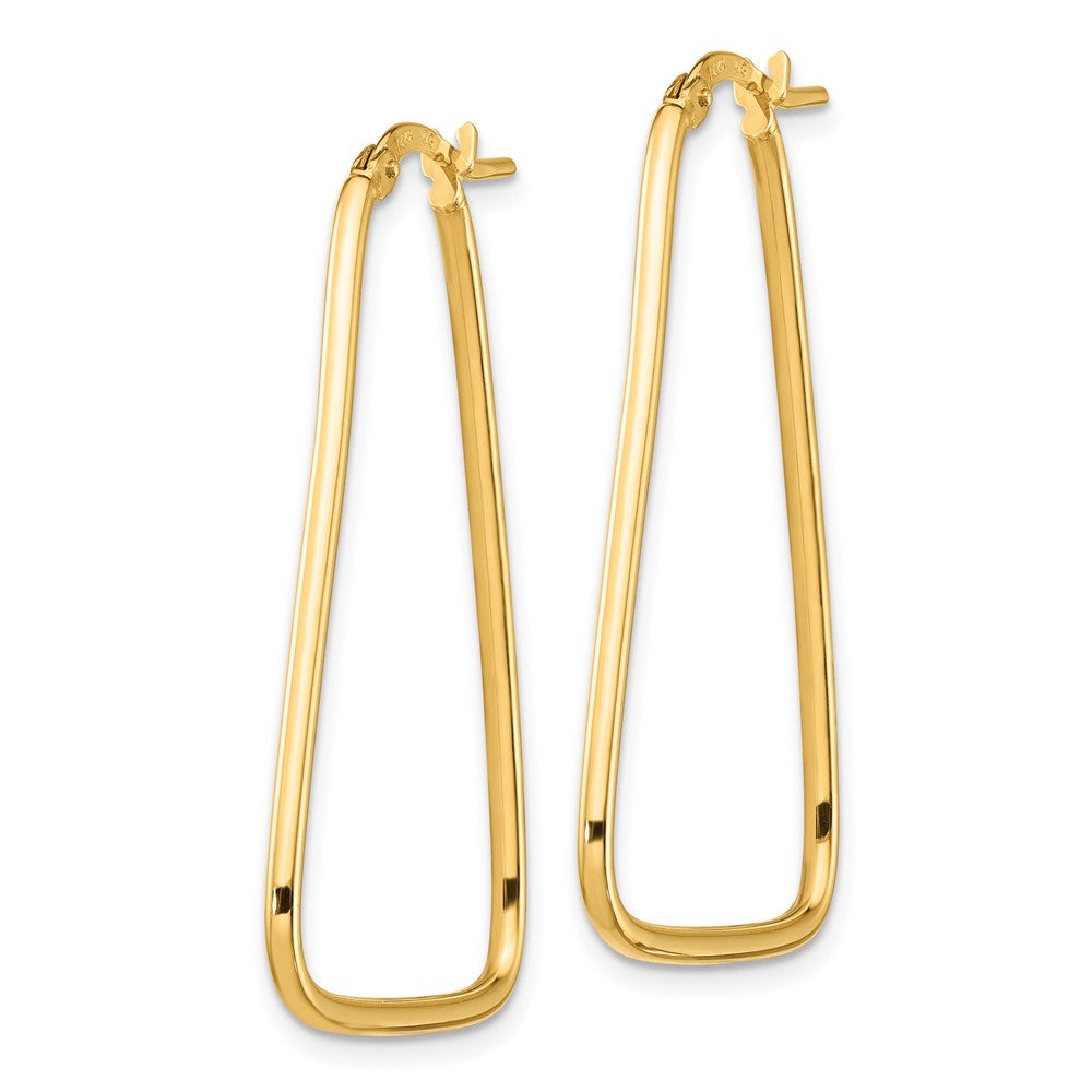 10K Gelbgold 1.5mm Poliert Dreieck Hängend Creolen