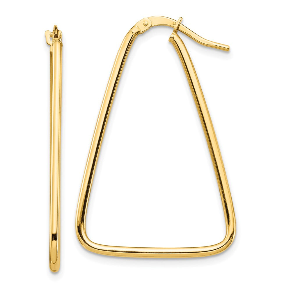 10K Gelbgold 1.5mm Poliert Dreieck Hängend Creolen