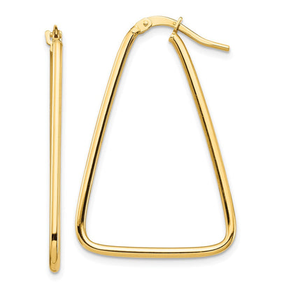 10K Gelbgold 1.5mm Poliert Dreieck Hängend Creolen