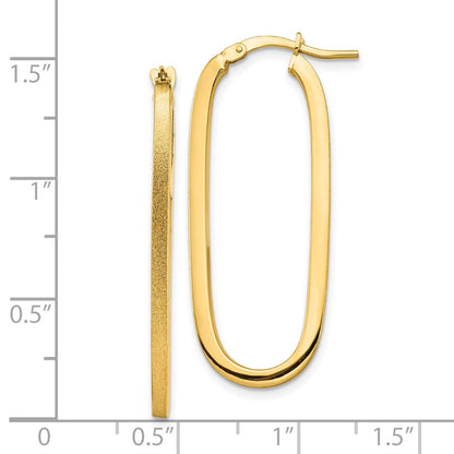 10K Gelbgold Poliert & Satiniert 2mm Oval Creolen