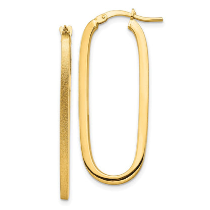 10K Gelbgold Poliert & Satiniert 2mm Oval Creolen