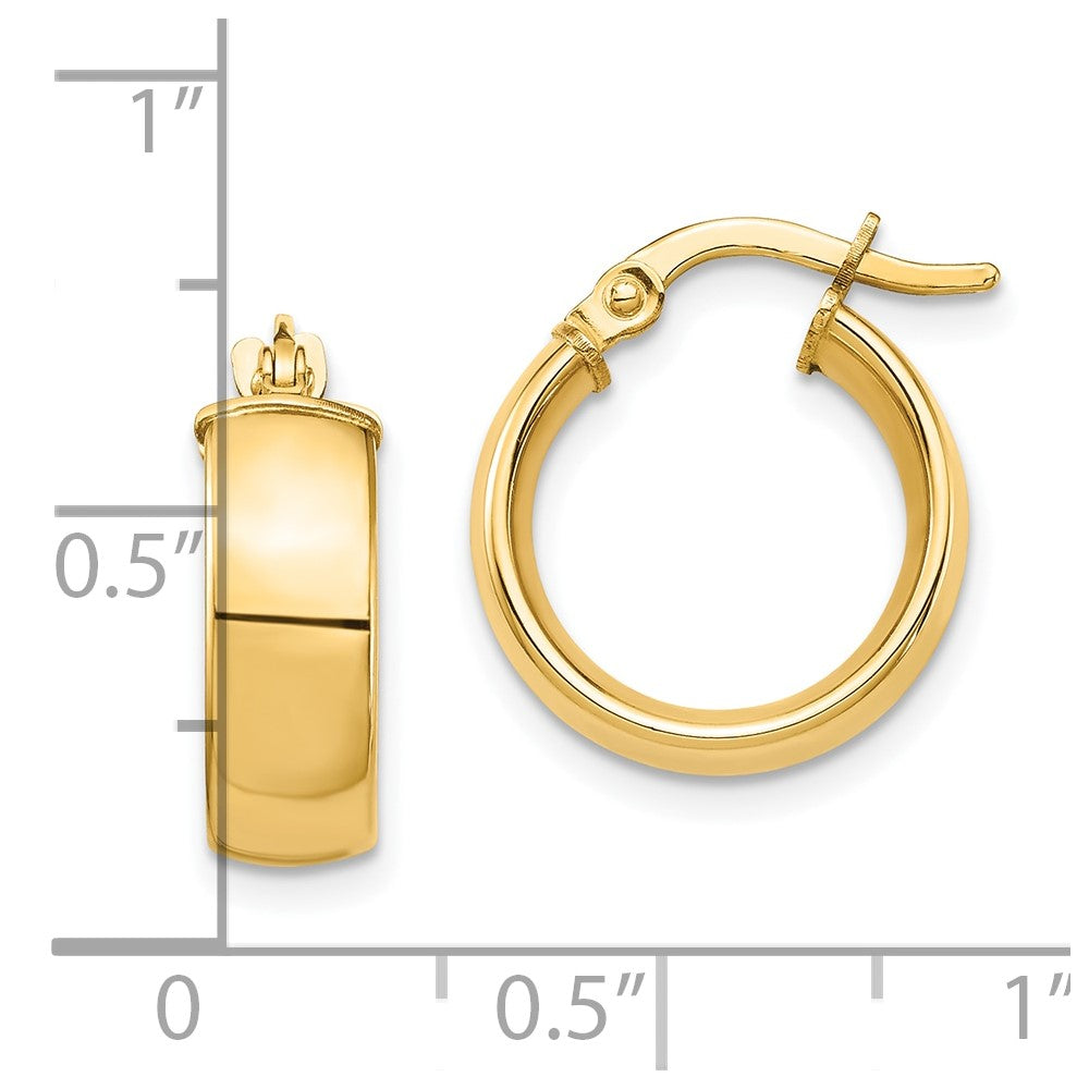 10K Gelbgold Hoch Poliert 5mm Creolen