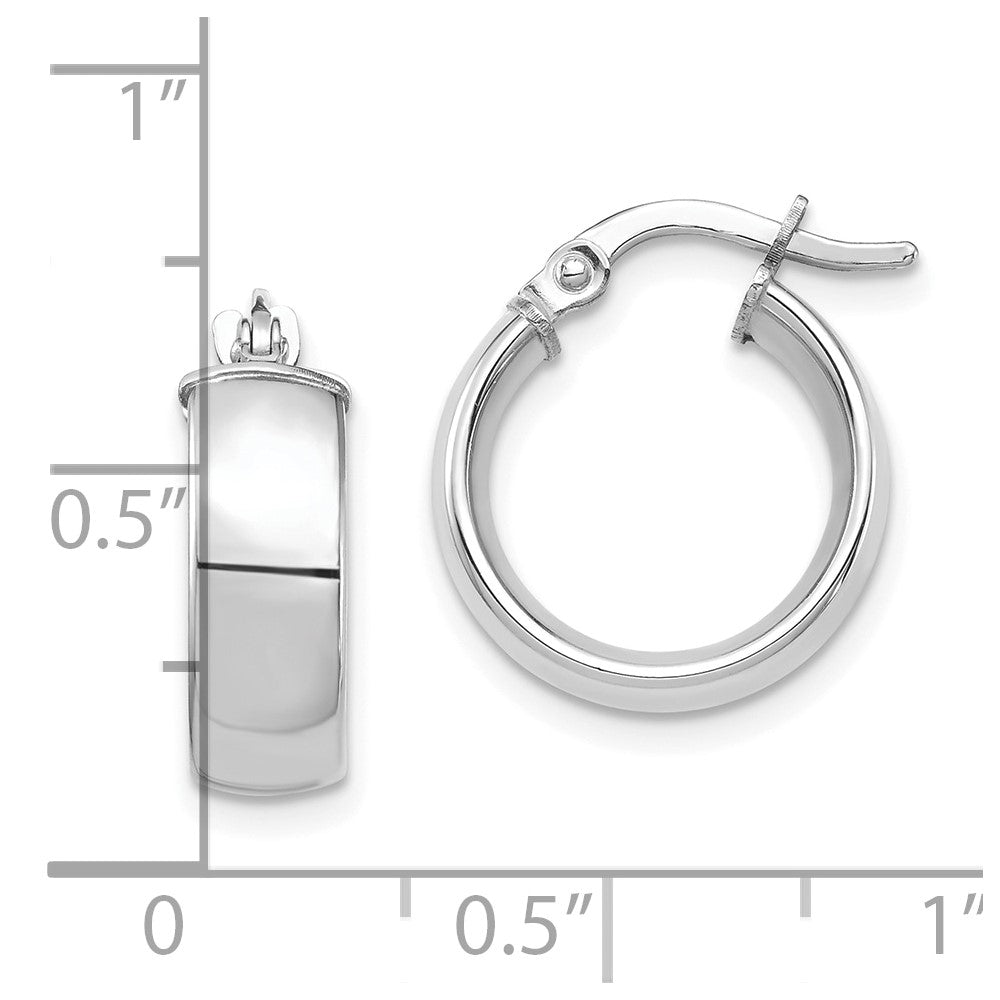 10K Weißgold Hoch Poliert 5mm Creolen