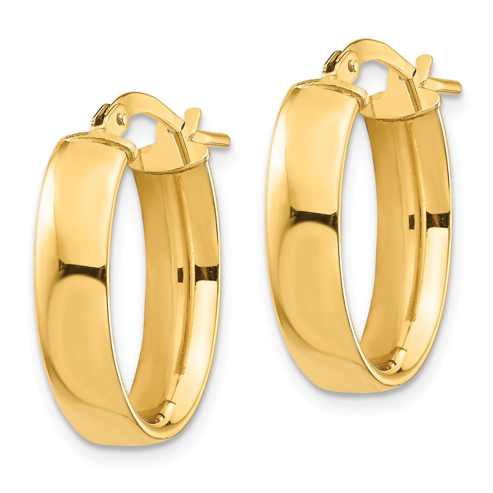 10K Gelbgold Hoch Poliert 5mm Oval Creolen