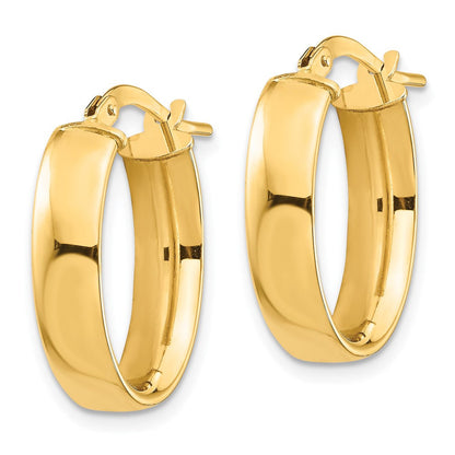10K Gelbgold Hoch Poliert 5mm Oval Creolen