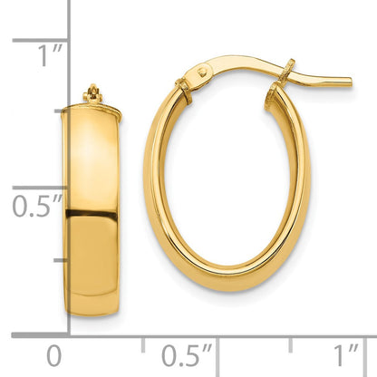 10K Gelbgold Hoch Poliert 5mm Oval Creolen