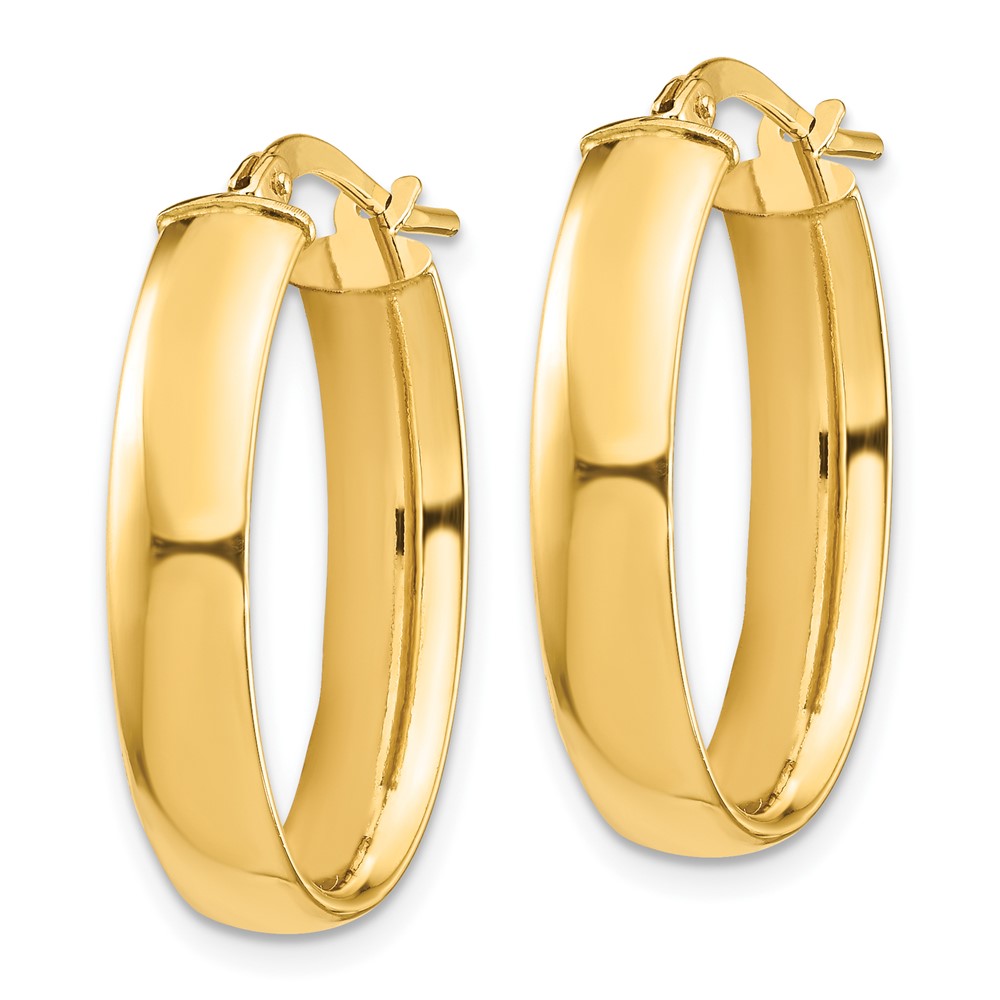 10K Gelbgold Hoch Poliert 5mm Oval Creolen