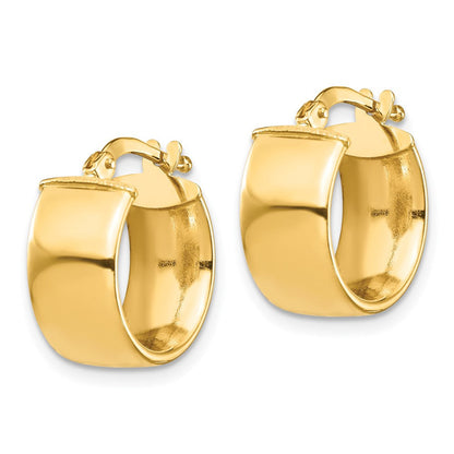 10K Gelbgold Hoch Poliert 7mm Creolen