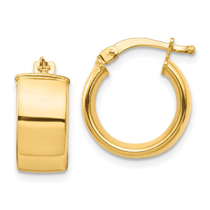 10K Gelbgold Hoch Poliert 7mm Creolen
