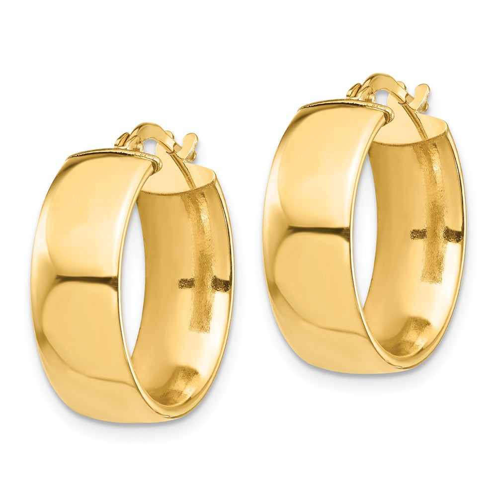 10K Gelbgold Hoch Poliert 7mm Creolen