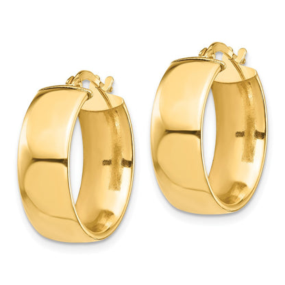 10K Gelbgold Hoch Poliert 7mm Creolen