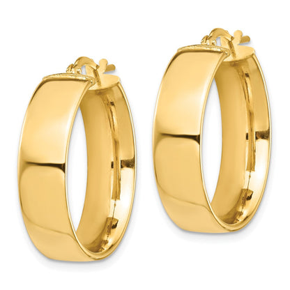 10K Gelbgold Hoch Poliert 7mm Creolen