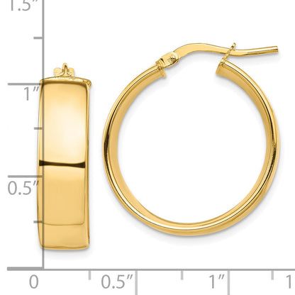 10K Gelbgold Hoch Poliert 7mm Creolen