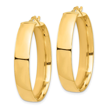 10K Gelbgold Hoch Poliert 7mm Creolen