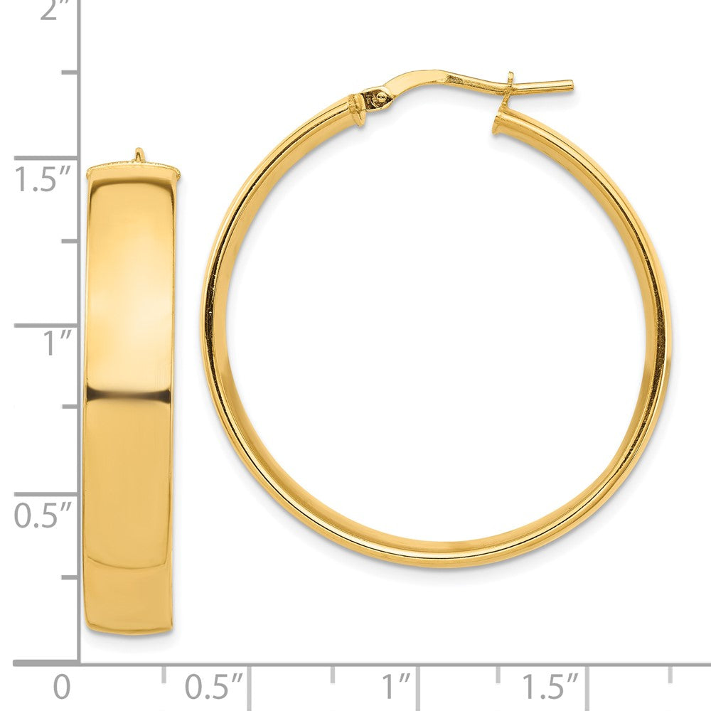 10K Gelbgold Hoch Poliert 7mm Creolen