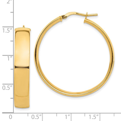 10K Gelbgold Hoch Poliert 7mm Creolen