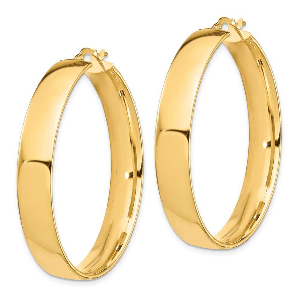 10K Gelbgold Hoch Poliert 7mm Creolen