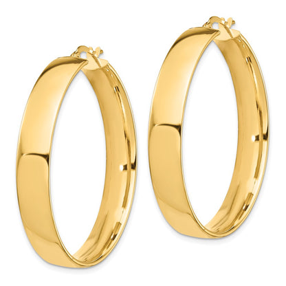 10K Gelbgold Hoch Poliert 7mm Creolen