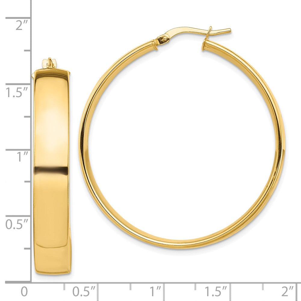 10K Gelbgold Hoch Poliert 7mm Creolen