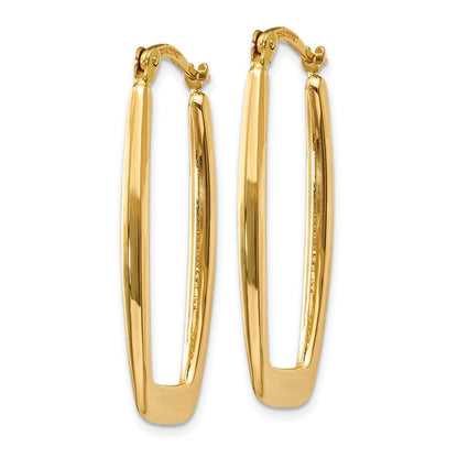 10K Gelbgold Poliert 2.25mm Rechteck Creolen