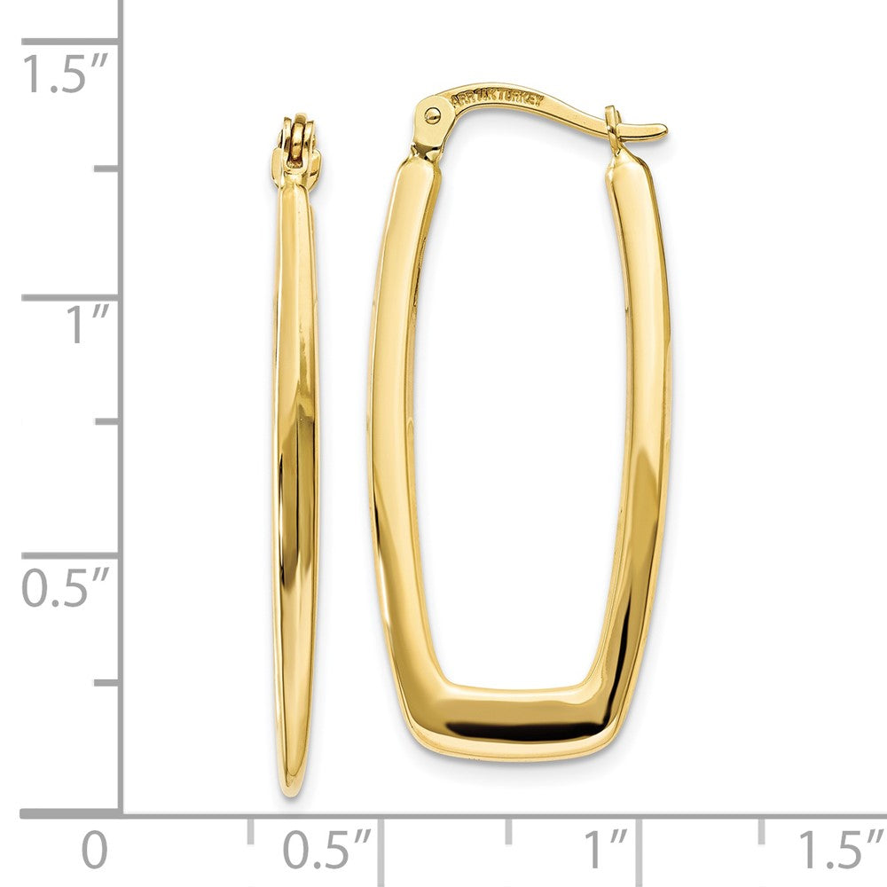 10K Gelbgold Poliert 2.25mm Rechteck Creolen
